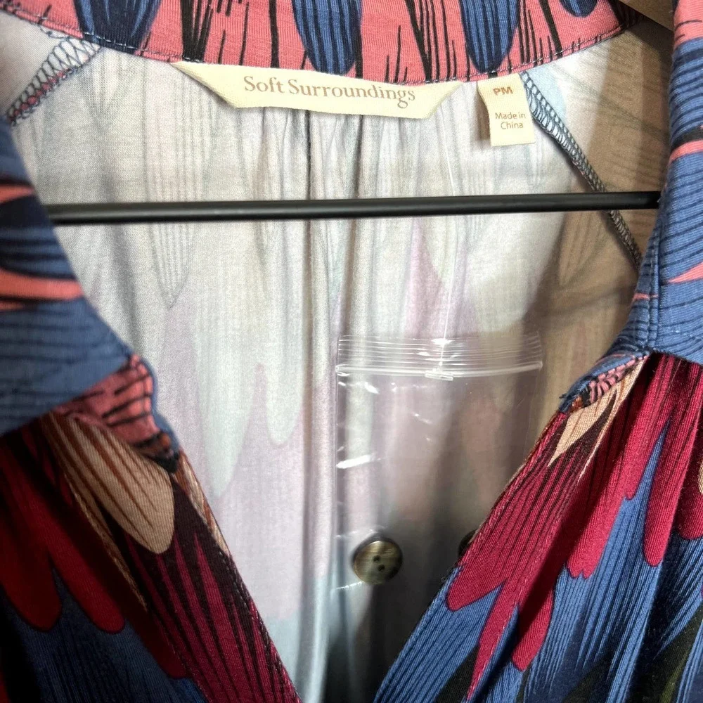 Soft SURROUNDINGS Women's Ancient Isle Shirt Dress Multicolor NEW Medium Petite - Picture 7 of 16